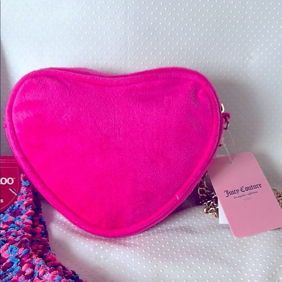 Juicy Couture Kids Pink Heart-Shaped Bag With Gold Chain, NWT - Picture 2 of 5